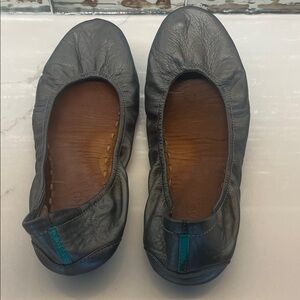 Tieks Metallic Pewter Stylish Leather Ballet Flats